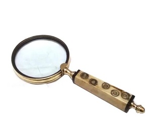 Wooden Handle Brass Magnifying Glass Luxury Newspaper Books <b>Reading</b> Magnifying Glass With Customized Finished - Product Image 1