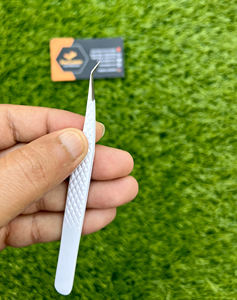 Pinzas para pestañas con logotipo personalizado con empuñaduras de diamante, Etiqueta Privada, volumen recto, punta de fibra, Material de acero inoxidable - Product Image 4