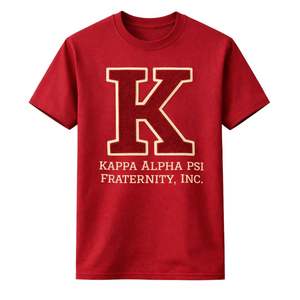 Big K Kappa Alpha Psi Fraternity Chenille T <b>Shirt</b> True To Size Premium Cotton Embroidered Greek Letter Classic Apparel - Product Image 4