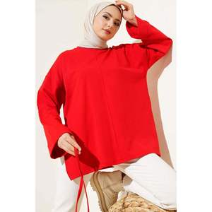 Double Sleeve <b>Rope</b> <b>Laced</b> Tunic Red - Product Image 4