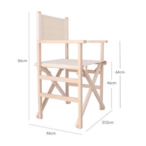 Sedia da Regista WELL HOME in Legno di Faggio con Tela Grezza e Finitura Non Verniciata 51x46x86 cm - Product Image 3