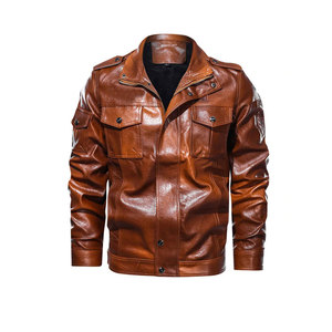 Veste en cuir pour homme, manches longues, logo personnalisé, dernier design, prix avantageux, disponible pour un usage décontracté. - Product Image 1