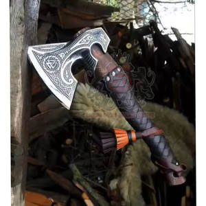 Hache Tomahawk authentique de qualité industrielle, forgée à la main, en acier à haute teneur en carbone, manche en acier, longueur totale de 400 mm, pour couper et façonner - Product Image 6