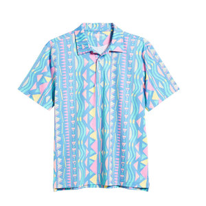 Men's Embroidered Colorful Printed 100% Cotton Oxford for <b>Shirt</b> Anti-shrink Custom Short Sleeve Casual Golf Fashion Sportswear - Product Image 1