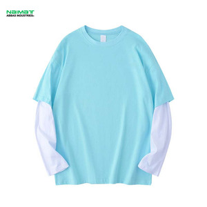 T-shirt double couche à manches longues en coton 100% de haute qualité - Product Image 6