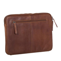 Funda Protectora para Portátil Unisex de Primera Calidad, Duradera, con Múltiples Bolsillos, Correa para el Hombro, Elegante, de Cuero Genuino, para Portátiles de 15 Pulgadas