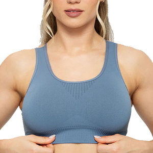 Sujetador Deportivo de Yoga Transpirable sin Costuras, Talla Grande, Cuello en U Simple, Logotipo Personalizado en la Parte Delantera, Ropa Deportiva para Mujer, para Correr, Gimnasio, Alto Soporte - Product Image 4