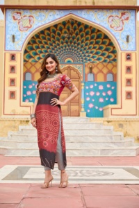 Festival especial mujeres fantasía étnica Kurti más vendido Festival indio boda desgaste elegante verde rojo negro Color exclusivo - Product Image 5