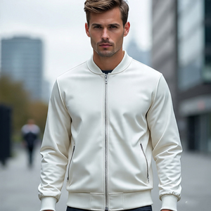 Haute Qualité Bomber Satin Vestes Hommes Broderie Satin Manteaux Plus La Taille Imprimé Patches Bomber Vestes - Product Image 1