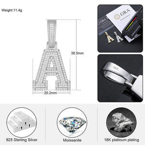 Pendentif Moissanite Classique Punk Rock en Argent 925 Plaqué Or 14K, Coupe Ronde Brillante, Bijou de Luxe pour Hommes et Enfants - Product Image 2