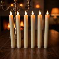 Bougie LED simulée à longue tige en plastique, télécommandée, alimentée par piles, pour décorations festives, mariages et Noël