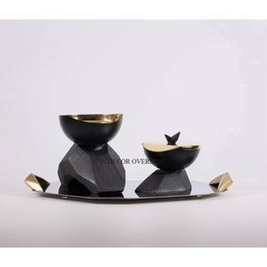 Color negro recubierto de polvo y chapado en oro resistente Metal hecho incienso Bakhoor quemador hogar fragancia accesorios suministros - Product Image 1