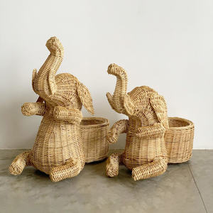 Panier en rotin de qualité supérieure en forme d'animal, panier de rangement, organiseur, corbeille - Product Image 6