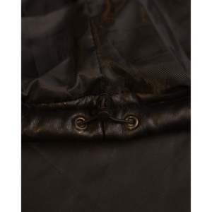 SF004 <b>Reversible</b> Lamb Skin Genuine Leather Puffer <b>Jacket</b> Casual Winter XS Size with Zippered Closure Patchwork Pattern Black ODM - Product Image 5