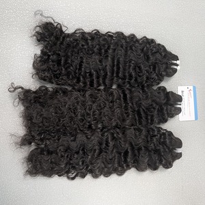 Mechones de Cabello Rizado Birmano, Color Negro Natural, Cabello Rizado Birmano Virgen, Cabello Humano Vietnamita 100%, Calidad de Doble Trama - Product Image 2