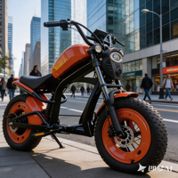 Sepeda Motor Listrik Gaya Chopper |   Motor Listrik 500W dengan Starter Tanpa Kunci |   Sepeda Listrik Vintage Cruiser Ban Tebal <40km/jam