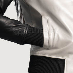 Femmes de haute qualité en cuir PU automne/hiver veste imprimé tissu col montant Plus XL respirant à la mode imprime plaine - Product Image 6