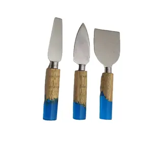 购买圣诞设计不锈钢木材 + 树脂手柄创意黄油刀套装厨房餐厅钢刀选择