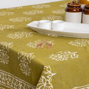 Nueva Colección de Manteles de Algodón Orgánico Hechos a Mano con Estampado Floral de Loto Dabu para Mesa de Comedor - Product Image 4