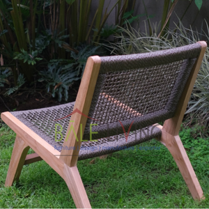 Ghế ngoài trời làm bằng gỗ rắn với sự kết hợp mây di động thiết kế tối giản bền cho biệt thự & công viên sử dụng - Product Image 1