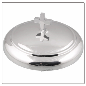 Ensemble de plateaux de communion en acier inoxydable 5 plateaux avec couvercle 3 assiettes à pain avec couvercle Finition miroir brillant Mayur Exports Modèle 9249 - Product Image 5