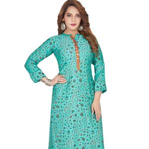 Venta al por mayor, conjunto de Kurta estampado cómodo para mujer con diseños intrincados y ajuste relajado a la venta a los mejores precios - Product Image 1