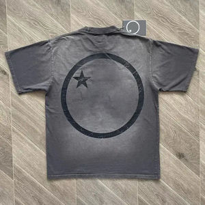 Camisetas personalizadas de algodón de gran tamaño para hombre, ropa de calle en blanco de peso pesado liso de alta calidad, camiseta desgastada lavada con agua ácida para hombre - Product Image 1