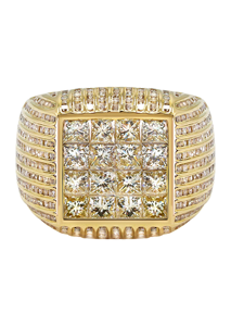 Men's Trendy Hip Hop <b>Iced</b> Out VVS Lab Grown Full Diamond 10K/14K/18K Gold Rounded <b>Ring</b> Luxury Custom Wedding Jewelry - Product Image 3