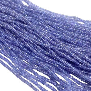 Cuentas de Rondelle facetadas de tanzanita, hebra de piedras preciosas naturales para la fabricación de joyas, collar, pulsera, suministro a granel, tendencia India 2025 - Product Image 1