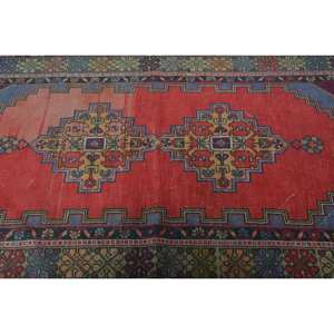 Alfombra de área grande turca Vintage diseño clásico de retazos rojo azul 9x12 material de lana rectangular respaldo de látex Tabriz para pasillo - Product Image 5