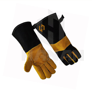 Gants de soudage en cuir personnalisés pour résistance à la flamme, protection contre la chaleur et usage intensif, fabricant de gants de sécurité OEM - Product Image 1