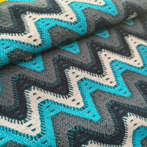 Grand sac fourre-tout Jacquard personnalisé pour femmes modernes respirant motif Zigzag Duffle Travel Shopping - Product Image 1