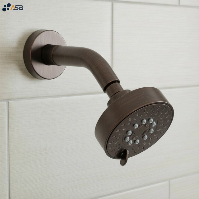 Shower Wall Mounted Fixed Arm Bathroom 360 Tilt Multiple Function Shower Rain Head Rose Female Inlet Low Pressue High 4.5"