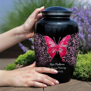 โกศผีเสื้อสำหรับงานศพของมนุษย์โกศใส่เถ้ากระดูกสำหรับผู้หญิงและผู้ชายตกแต่งโกศปะการังผีเสื้อขนาดกำหนดเองได้ - Product Image 3