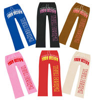 Pantalones Deportivos Casuales Holgados de Alta Calidad, Pantalones Deportivos Rectos de Pierna Ancha, 100% Algodón, Cintura Elástica, Logotipo Personalizado