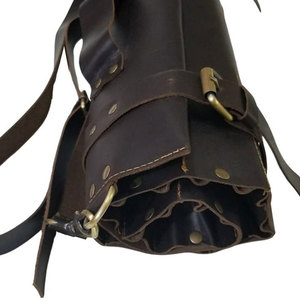 Wholesale 10-Pocket Chef <b>Knife</b> <b>Roll</b> Bag Genuine <b>Leather</b> Comfortable Shoulder Strap 10 Adjustable Pockets Customizable Tool Bag - Product Image 3