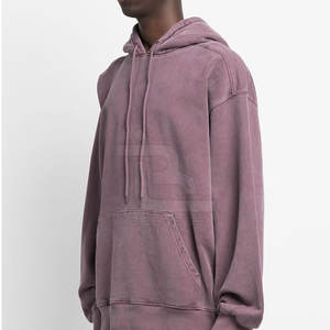 OEM al por mayor de los hombres de lavado ácido sudaderas con capucha de invierno último diseño hecho en Pakistán poliéster/algodón patrón sólido - Product Image 5