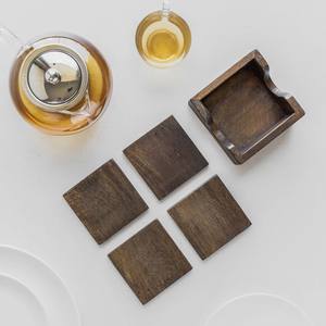Antique Customizable Set of 4 Eco-Friendly Mango Wood <b>Coasters</b> Handpainted Durable Decorative Wooden <b>Coasters</b> - Product Image 6