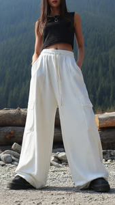 Pantalons de survêtement à jambes larges pour femmes, molleton 500 GSM, pantalons de survêtement surdimensionnés, pantalons de jogging d'hiver pour femmes, pantalon baggy, pyjama pour femmes - Product Image 5