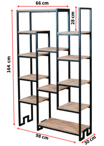 metal wooden bookshelf <b>display</b> <b>shelf</b> <b>unit</b> multi tier bookcase industrial book rack open <b>display</b> <b>shelf</b> black metal frame boo - Product Image 6