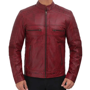 Chaqueta de viaje exótica hecha con cuero puro Minimalista Sharp Look Zip up Hombres Chaqueta de cuero para hombres - Product Image 3