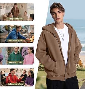 Sudaderas con Capucha Casuales de Invierno para Hombre, Lavado Ácido, Color Sólido, Corte Regular, 100% Algodón Felpa - Product Image 6