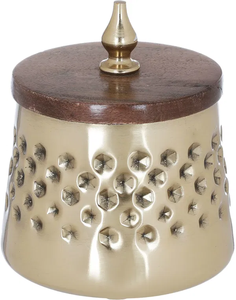 Luxury Wooden & Brass <b>Bakhoor</b> Incense Burner Set Arabic <b>Oud</b> Dhoop Holder Handmade Home Decor Aromatherapy Gift for Ramadan Eid - Product Image 1