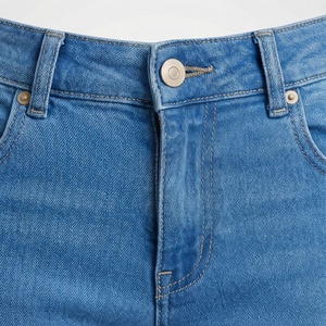 Pantalons en jean larges pour femmes avec logo personnalisé, coupe skinny, style à devant plat, qualité supérieure, couleur personnalisée, coton respirant - Product Image 3