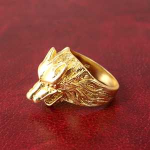 Nouvelle Arrivée : Bague Gothique Loup Punk en Laiton pour Hommes, Plaqué Or 18 carats, Bijou Massif à Motif Animal Gothique pour Vente en Gros/OEM/ODM - Product Image 3