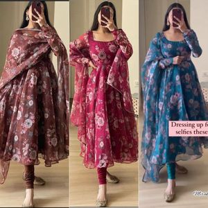 Nuevo Vestido de Fiesta de Georgette Sintética con Estampado Digital y Costuras, Colección Lista para Usar, Vestido Tradicional - Product Image 6