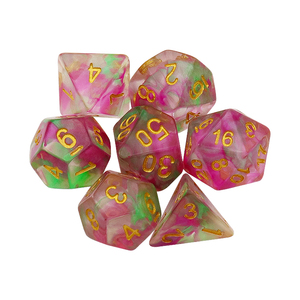 Jeu de <span class=keywords><strong>d</strong></span>és DND polyédriques en résine de fleurs de cerisier, texture nacrée bicolore, <span class=keywords><strong>d</strong></span>és <span class=keywords><strong>D</strong></span>&<span class=keywords><strong>D</strong></span> pour les jeux de rôle Dungeons and Dragons - Product Image 1