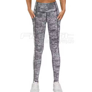 Legging spandex/polyester à séchage rapide pour femmes de haute qualité pleine longueur nouveau design respirant style décontracté avec logo taille moyenne - Product Image 1