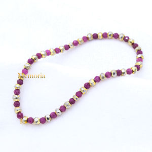 2024ล่าสุด925สเตอร์ลิงเงินรักษาจักระสร้อยข้อมือสำหรับผู้หญิงพลอยสีแดงเหลี่ยมเพชรพลอยธรรมชาติลูกปัด - Product Image 3