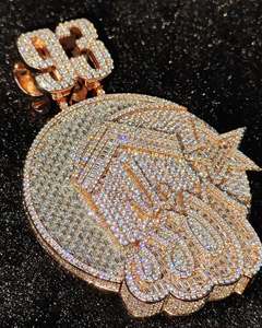 Collier pendentif pour homme en argent 925 de haute qualité, hip-hop, personnalisé avec moissanite et diamants VVS, design attrayant, bijoux - Product Image 5